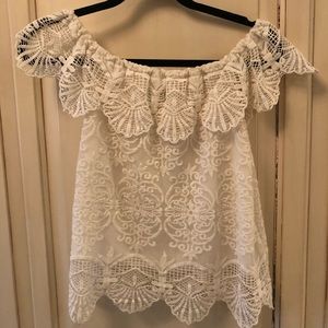 Nightcap Crochet & Lace Off The Shoulder Top